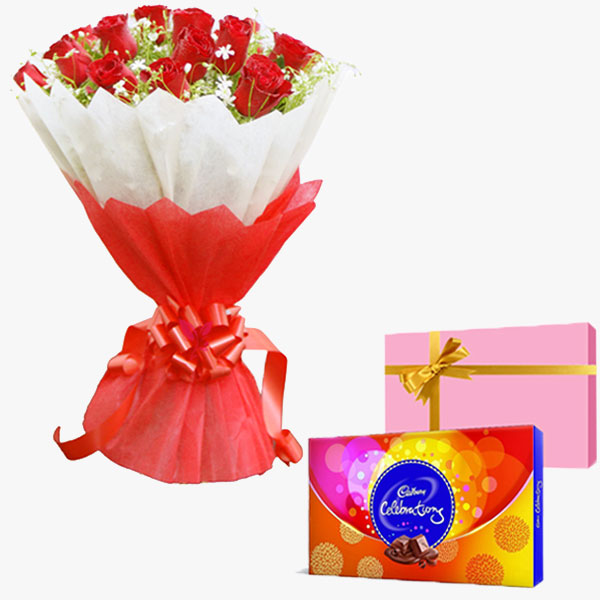 Romantic Red N Cadbury Celebration Combo Romantic Red N Cadbury Celebration Combo